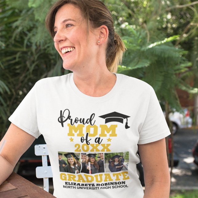 Camiseta Proud Mom of the Graduate Photo collage (Criador carregado)