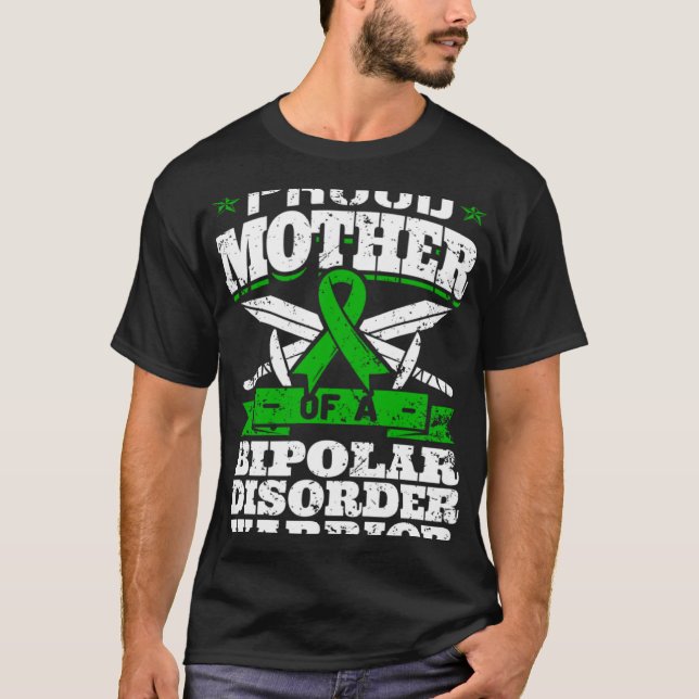 Camiseta Proud Mother Of A Bipolar Disorder Warrior Awarene (Frente)