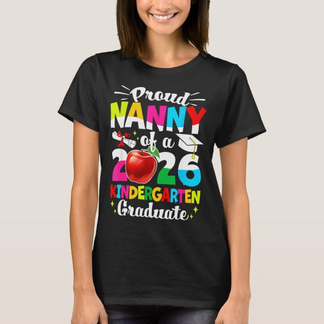 Camiseta Proud nanny of a class of 2026 graduate kids  (Frente)