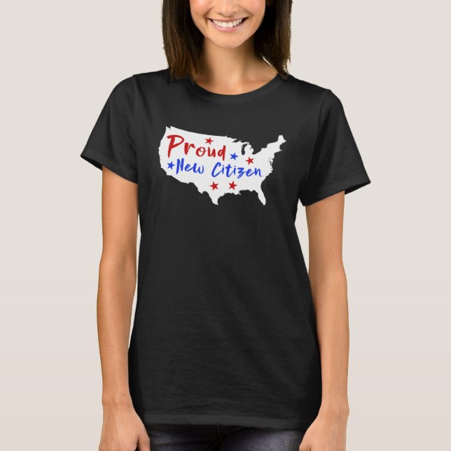 Camiseta Proud New Citizen Women USA Citizen American Flag  (Frente)