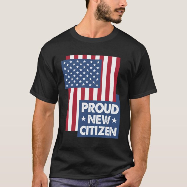Camiseta Proud New Citizen Women USA Citizen American Flag  (Frente)