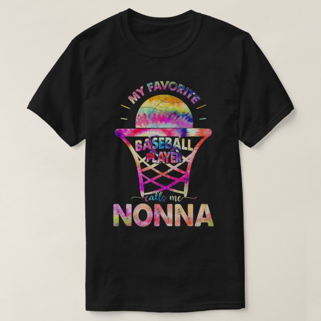 Camiseta Proud Nonna of Basketball Player Tie Dye Lover Mot (Frente do Design)