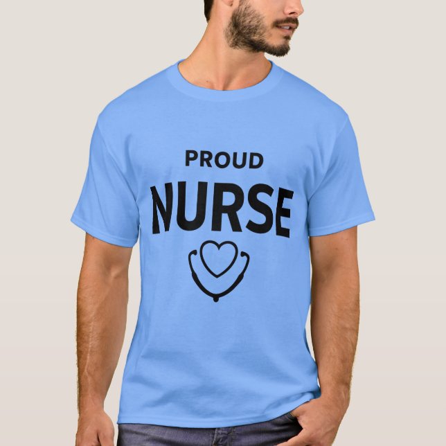 Camiseta Proud Nurse T-Shirt – Minimal Medical Typography D (Frente)