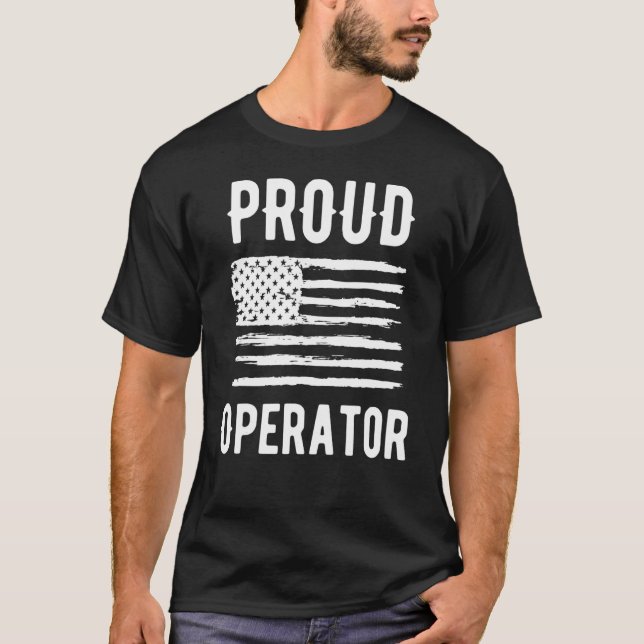 Camiseta Proud Operator Profession American Flag (Frente)