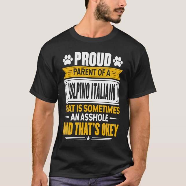 Camiseta Proud Parent of a Volpino Italiano  Dog Owner Mom  (Frente)