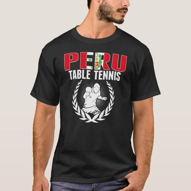 Camiseta Proud Peru Table Tennis  Peruvian Ping Pong Suppor (Frente)