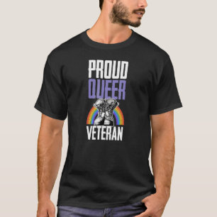 Camiseta Proud Queer Veteran Orgulho gay Rainbow Queer Sold