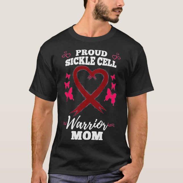 Camiseta Proud Sickle Cell Warrior Mãe Células Falsiformes  (Frente)