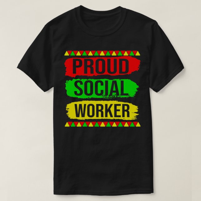 Camiseta Proud Social Worker Black History Month Pride Afri (Frente do Design)