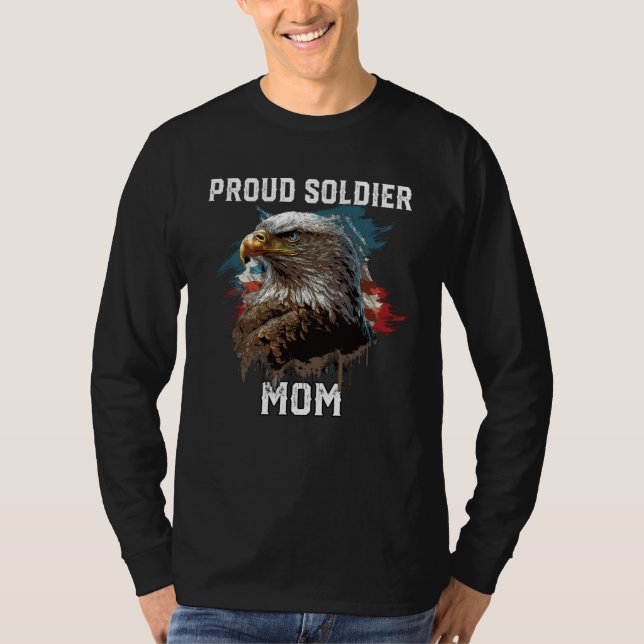 Camiseta Proud Soldier Mom Best Mommy Ever Fourth Of July A (Frente)