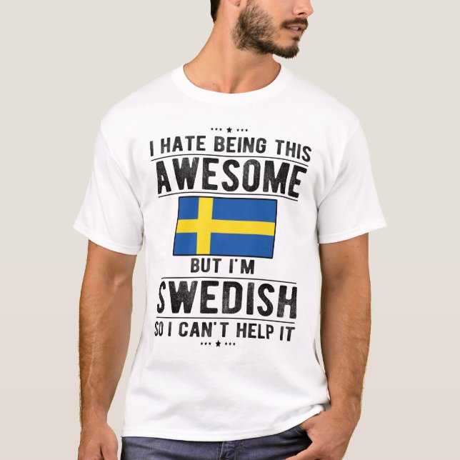 Camiseta Proud Swedish Flag Sweden Heritage Swedish Roots (Frente)