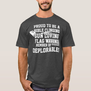 Camiseta Proud To Be A Bible Clinging Gun Loving American F