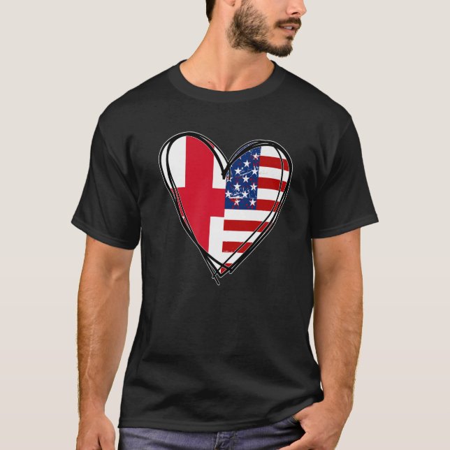 Camiseta Proud to Be English American England USA Flag Hear (Frente)