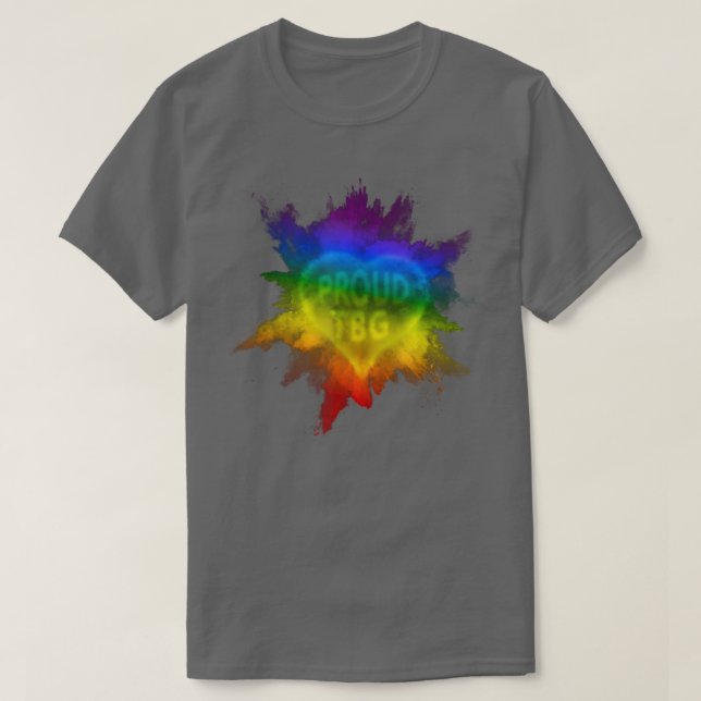 Camiseta Proud To Be Gay Flag Pride Rainbow Eploding  LGBTQ (Frente do Design)