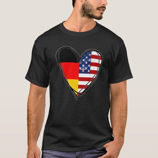 Camiseta Proud to Be German American Cool Germany US Flag H (Frente)