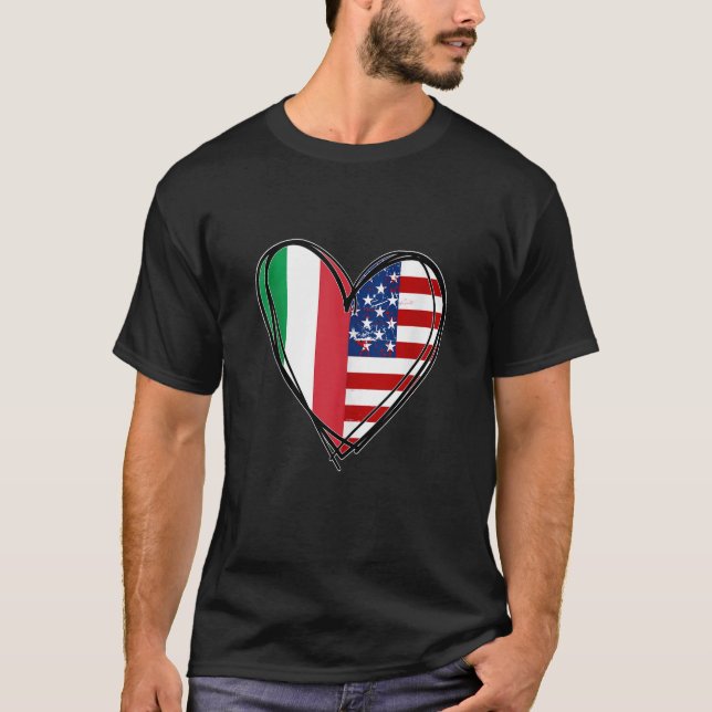 Camiseta Proud to Be Italian American Cool Italy USA Flag H (Frente)