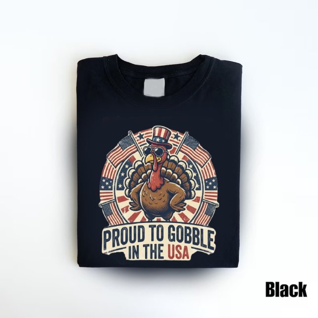 Camiseta Proud to Gobble in the USA Patriotic Turkey  (Criador carregado)