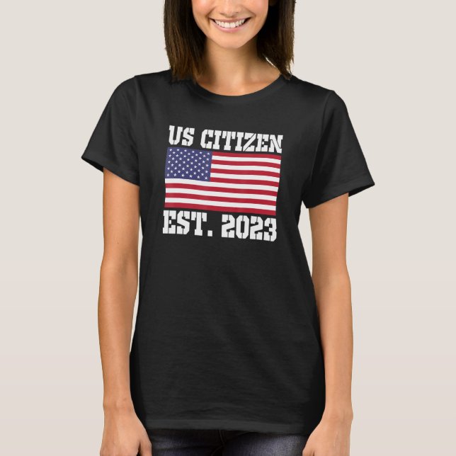 Camiseta Proud US Citizenship Immigrant American New USA Ci (Frente)