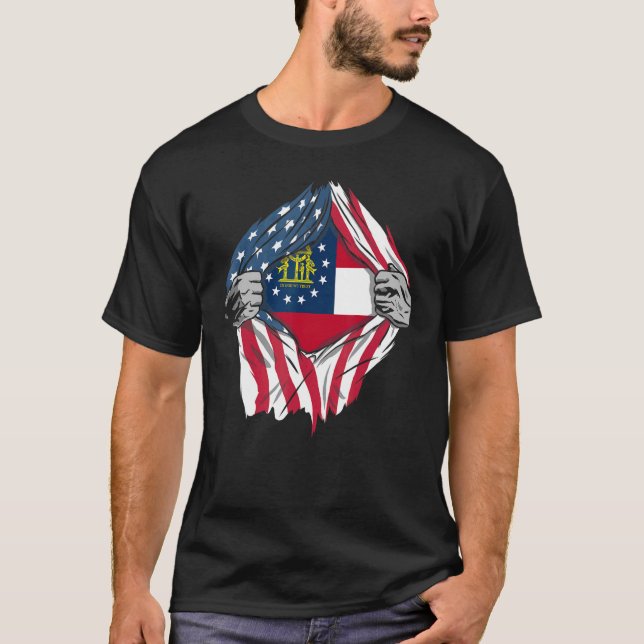 Camiseta Proud Usa Home Country Patriotic Home State Flag G (Frente)