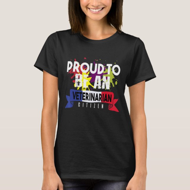 Camiseta Proud veterinarian citizen Profession career worke (Frente)