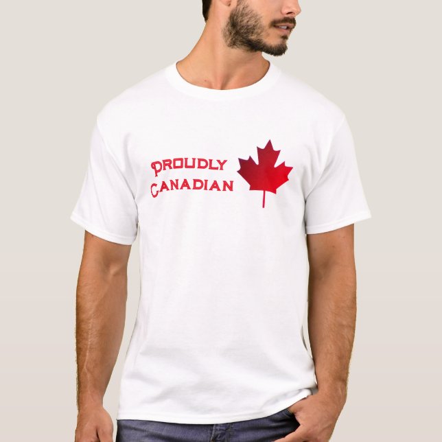 Camiseta Proudly Canadian. Maple Leaf. T-Shirt (Frente)