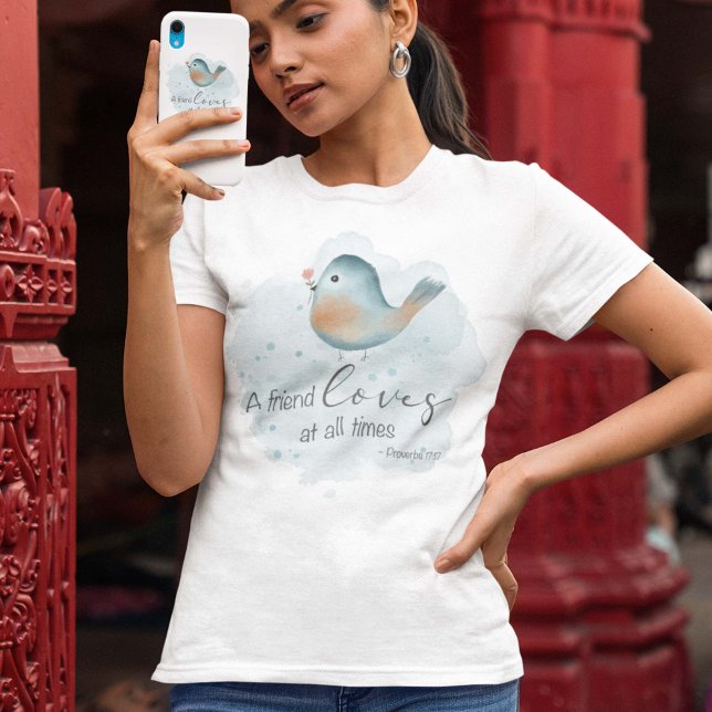 Camiseta Prov 17:17 - A Friend Loves at all (Criador carregado)