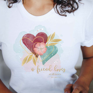 Camiseta Prov 17:17 Corações - Um Amigo Adora