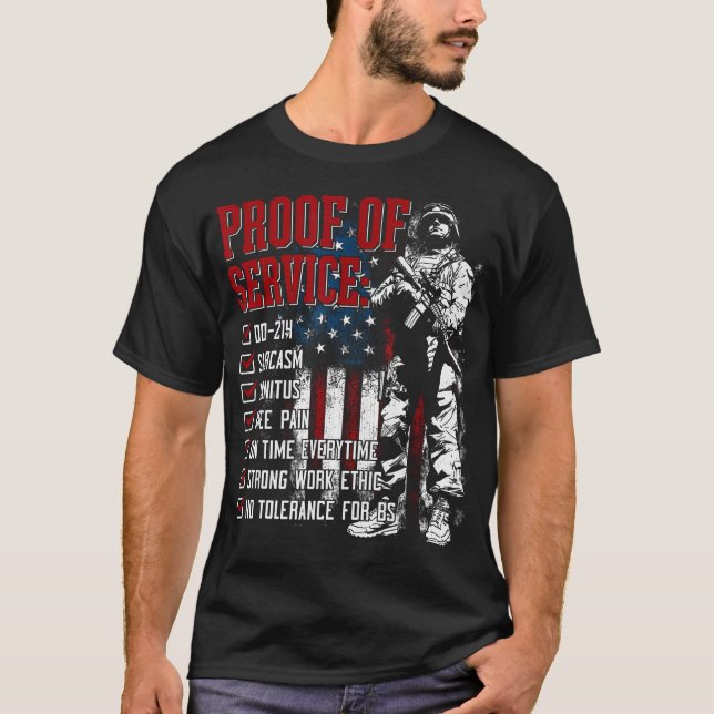 Camiseta Prova De Serviço Dd 214 Sarcasmo Tinnitus (Frente)