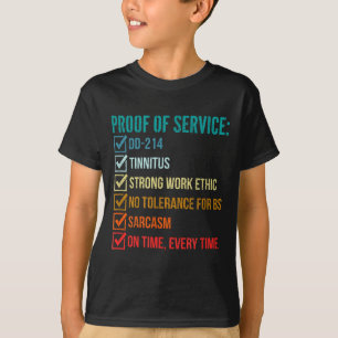 Camiseta Prova de serviço dd-214 tinnitus trabalho forte