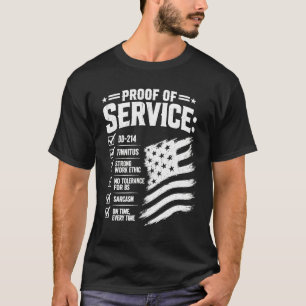 Camiseta Prova de Serviço Exército Veterano Patriótico Mili