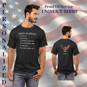 Camiseta Prova de Serviço Homens ou Mulheres