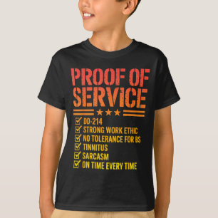 Camiseta Prova de traços militares veteranos de serviço org