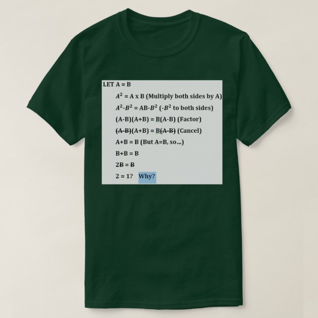Camiseta Prova Falso De Matemática (Frente do Design)