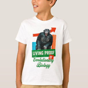 Camiseta Prova Viva da Biologia Evolutiva Chimpanzé Engraça