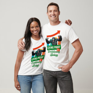 Camiseta Prova Viva da Biologia Evolutiva Chimpanzé Engraça