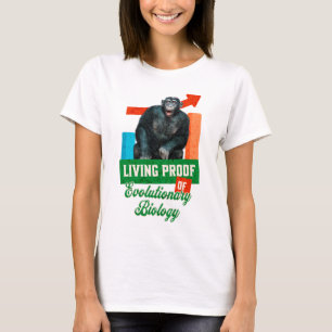 Camiseta Prova Viva da Biologia Evolutiva Chimpanzé Engraça