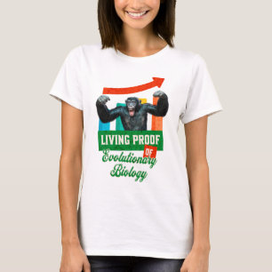Camiseta Prova Viva da Biologia Evolutiva Chimpanzé Engraça