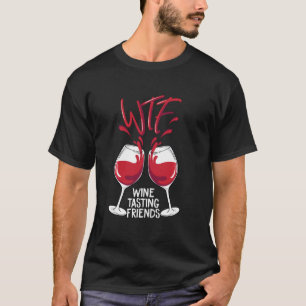 Camiseta Provando de vinho WTF Amigos Furiosos Presente de