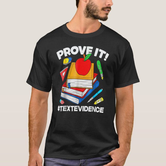 Camiseta Provar Evidências de Texto Professores de Inglês d (Frente)