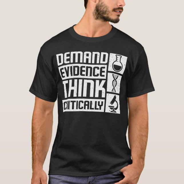 Camiseta Provas de demanda pensam criticamente (Frente)