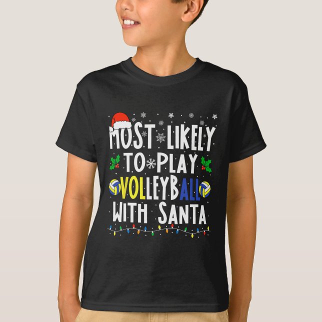 Camiseta Provável Jogar Voleibol Com Vol De Natal De Papais (Frente)