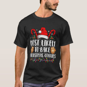 Camiseta Provavelmente Assa Biscoito de Natal Família Xmas