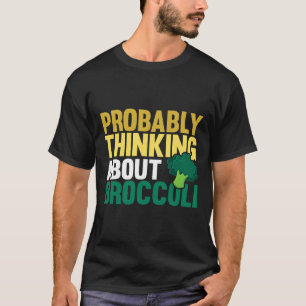 Camiseta Provavelmente Pensando Em Brocoli Engraçado Vegeta