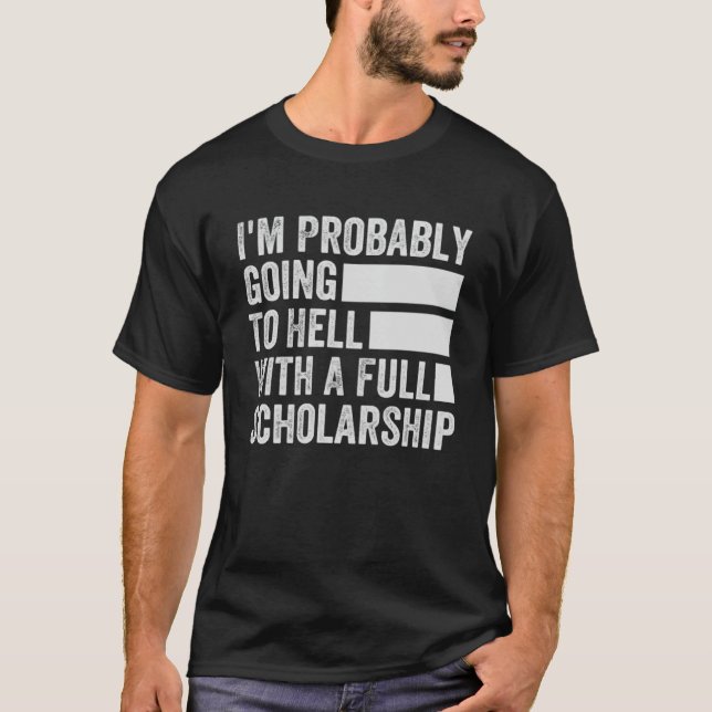 Camiseta Provavelmente vou para o inferno com uma bolsa de  (Frente)