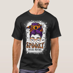 Camiseta Provedor de creche Spooky Halloween Messy Bun Chil