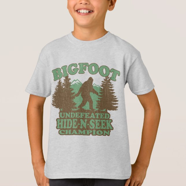 Camiseta Provérbio engraçado de BIGFOOT (design afligido (Frente)