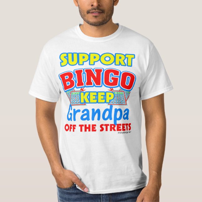 Camiseta Provérbio engraçado do vovô do Bingo do apoio (Frente)