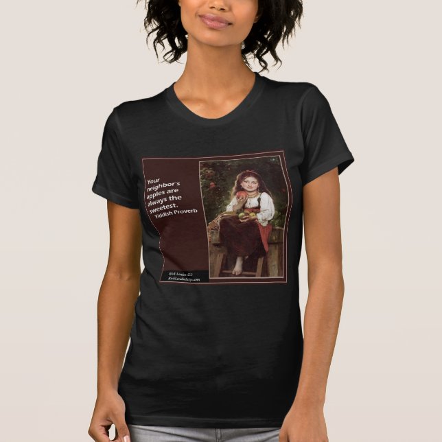 Camiseta Provérbio Yiddish Sobre Maçãs & Gráfico (Frente)