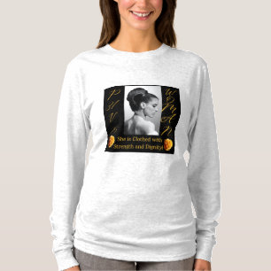 Camiseta Provérbios 31 Camisa-T de manga branca de longa di