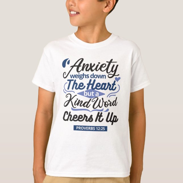 Camiseta Proverbs 12:25 Bible Verse – Kind Word Art (Frente)